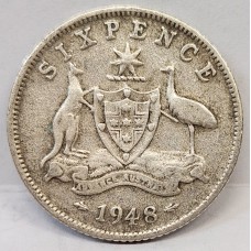 AUSTRALIA 1948 . SIXPENCE